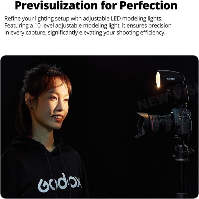 【Godox正規代理】Godox V1Pro-Sカメラフラッシュスピードライト Sony 用,76Ws 2.4G TTL 1/8000 HSS、500 フルパワーフラッシュ、1.5 秒