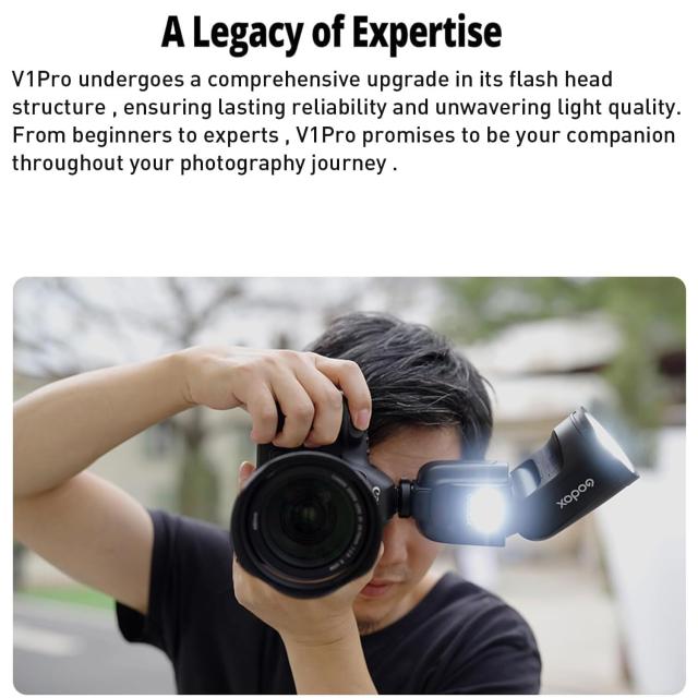 【Godox正規代理】Godox V1Pro-Sカメラフラッシュスピードライト Sony 用,76Ws 2.4G TTL 1/8000 HSS、500 フルパワーフラッシュ、1.5 秒