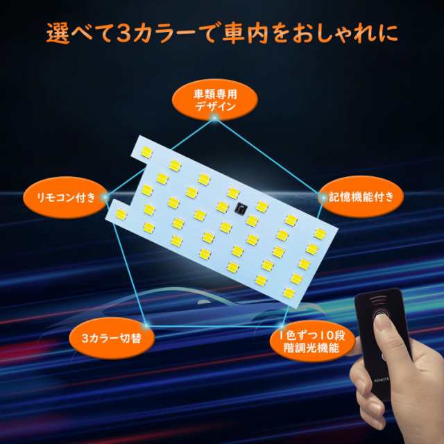 90系 ノア・ヴォクシー LED ルームランプセット 3色切り替え NOAH/VOXY 90系車内灯 内装パーツ LEDリアセンターランプ ラゲッジランプ 調の通販は
