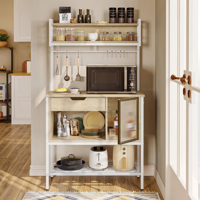 Bestier レンジ台 幅86cmレンジラック 5段式キッチンラック 大型電子