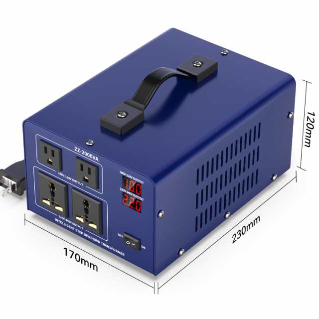 2000VA 変圧器 100V 220V アップトランス ダウントランス 100V