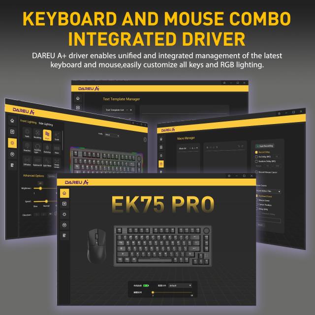 DAREU EK75PRO ゲーミングキーボード 無線 テンキーレス 75