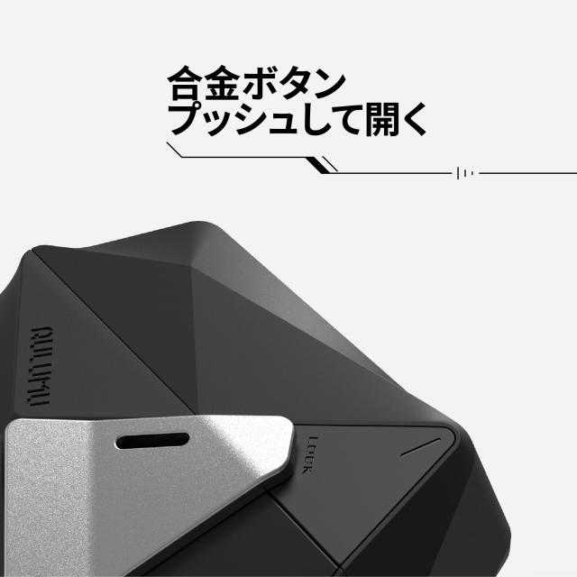 ハンドメイド】本革 丘染めブラック ミドル トラッカーウォレッ