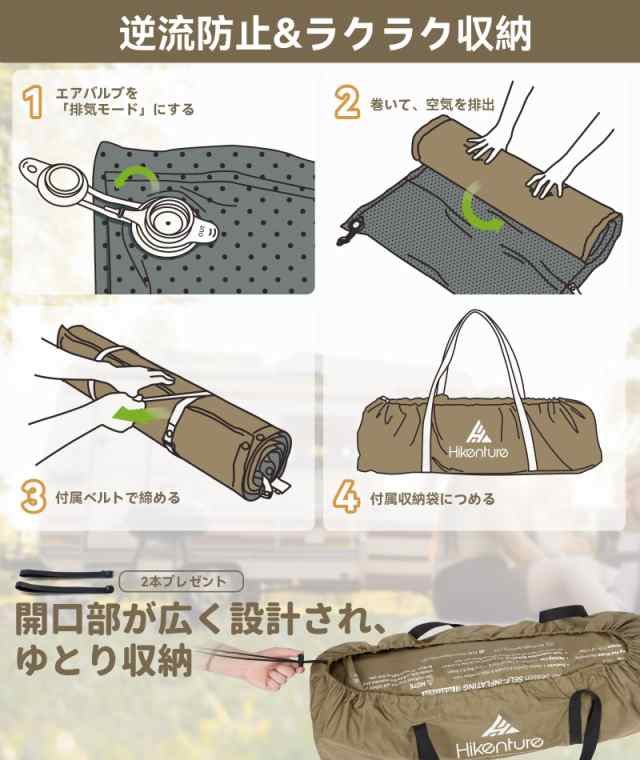 最安値 Hikentureインフレーターマット【6.2高R値・30秒自動膨張】無限 アウトドア寝具