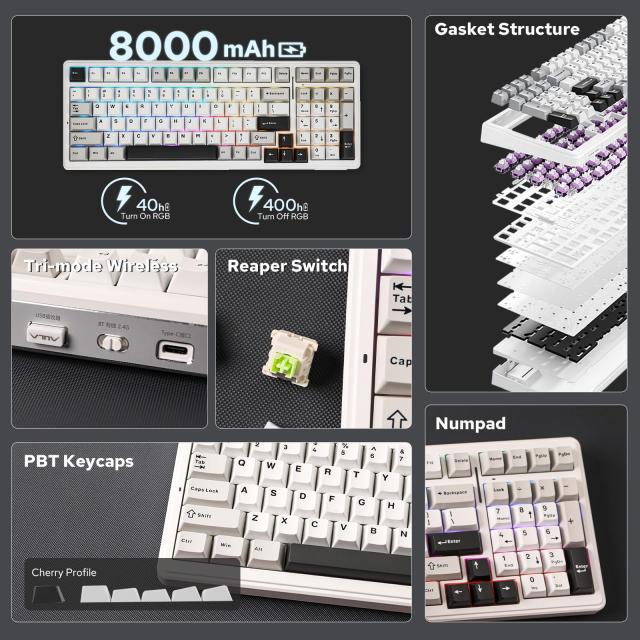 EPOMAKER x AULA F99 ワイヤレス メカニカルキーボード ホット
