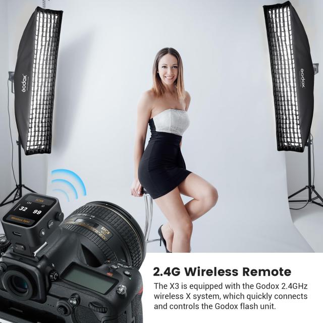 Godox X3-N ワイヤレスフラッシュトリガー OLEDタッチスクリーン 充電式電池 USB-C充電 クイックフィットホットシュー Godox 2.4G X ワイ