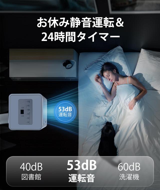 Joy Pebble スポットクーラー 2.6kW 7-10畳対応 工事不要 移動式エアコン 強力冷房 1日20L除湿 2階段風量送風 風向き調整 リモコン付き 2
