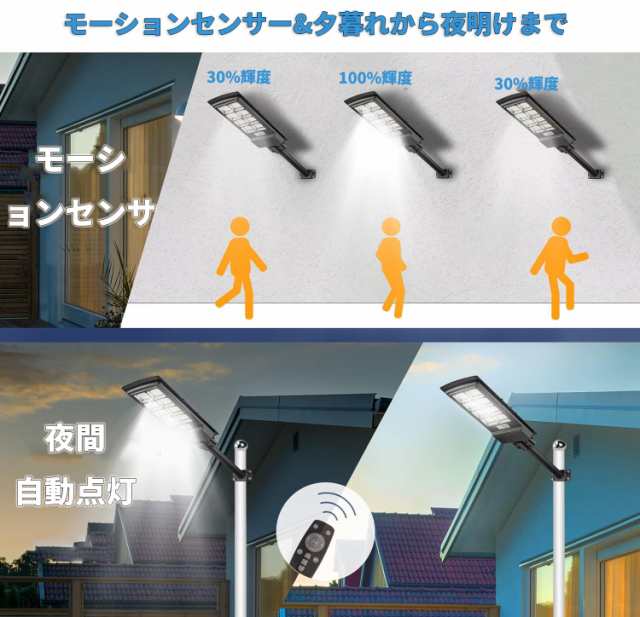 2024新モデル ・800個LED】LED ソーラー街灯 屋外 800w 25000ルーメン 外灯 IP67防水 センサーライト 屋外 人感センサー 光 センサー 防の通販はau PAY マーケット - Ｅ４Ｌｉｆｅ | au PAY マーケット－通販サイト