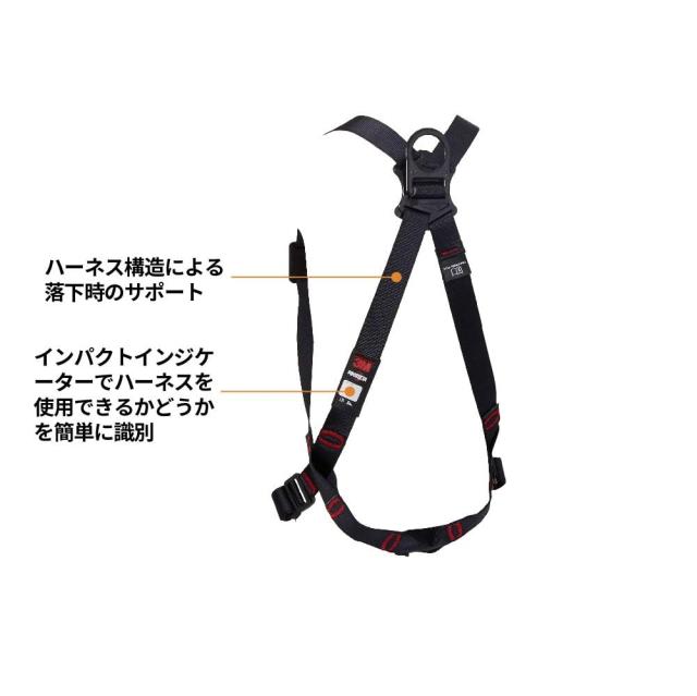 スリーエム 新規格適合 フルハーネス 安全帯 軽量型 ロック付 巻取り式 ランヤード (ツイン) セット プロテクタ S 墜落制止用器具_2