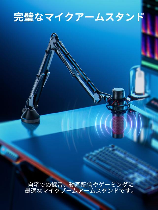 CACENCAN M06 マイク アーム スタンド マイク ブームアームスタンド