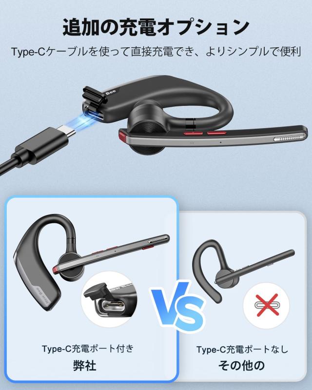 耳掛け式 ハンズフリー通話 ヘッドセット片耳 マイク ワイヤレス ワイヤレスイヤホン ハンズフリー イヤホンマイク Bluetooth5.0