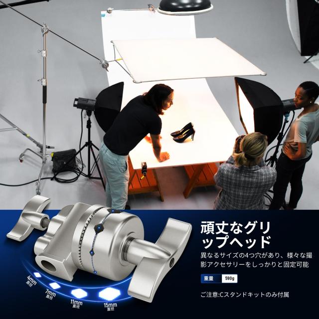 NEEWER 重型Cスタンド センチュリースタンド ブームアーム付き ステンレス鋼製 最大高さ330cm エアクッション 撮影用ライトスタンド キャ_2
