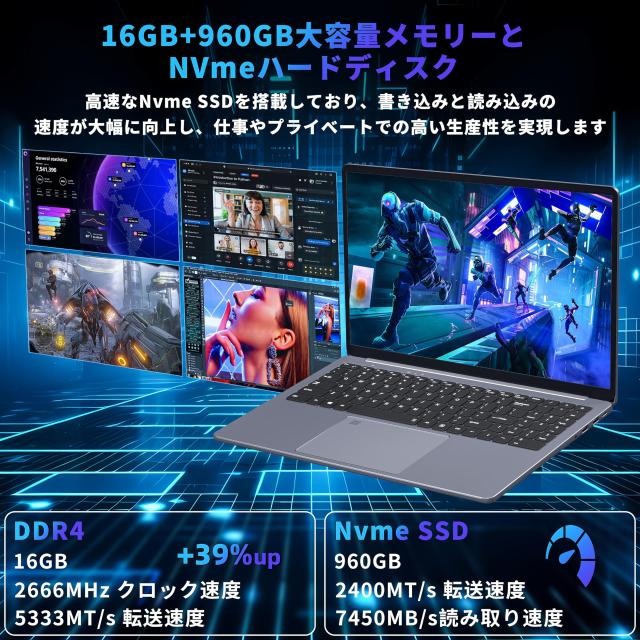 Core i9-9880H 15.6インチ【第9世代】ノートパソコン/ 16GBメモリ NvMe高速SSD/Windows11＆ Office 2019/フルHD1920*1080デイスプレー /Ty_2