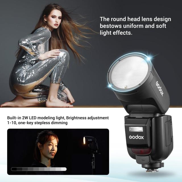 Godox V1Pro-S ラウンドヘッドカメラフラッシュ TTL ソニーカメラ用 