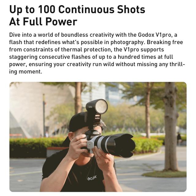 GODOX V1 pro V1pro-C TTL カメラフラッシュ Canon 用、Godox V1-C アップグレード、2.4G HSS 1/8000s リチウムイオン 76Ws 丸頭スピード