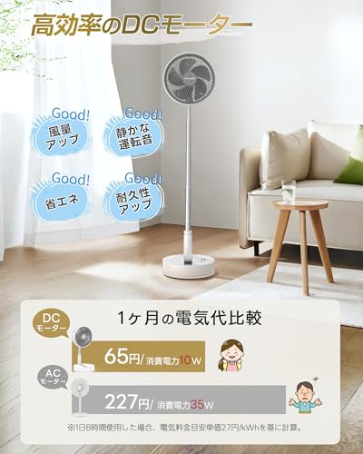 2024年節電型】Keynice 扇風機 折りたたみ 伸縮式 リビング 卓上扇風機
