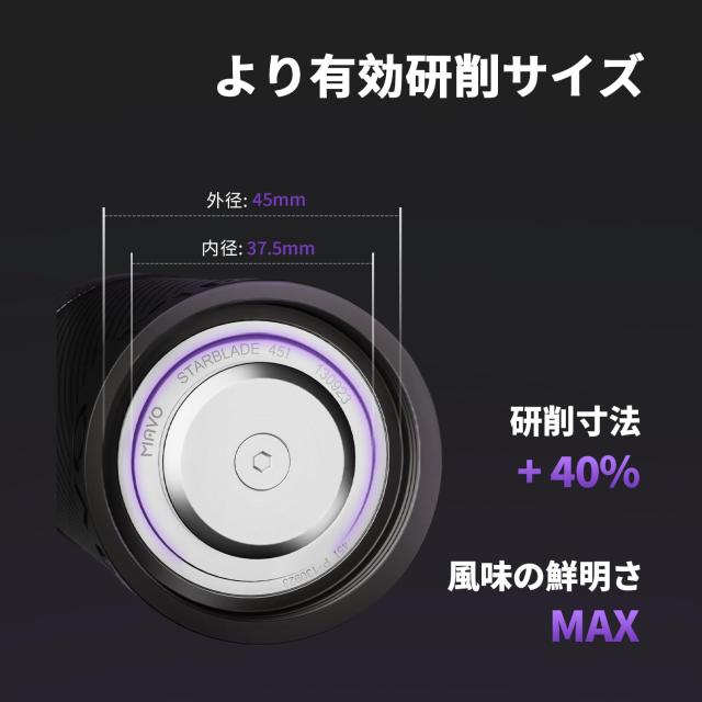 MAVO(マボ) 手動コーヒーグラインダー Phantox Pro Burr コーヒーグラインダー プロフェッショナル 45mm ステンレススチール グラインダ_3