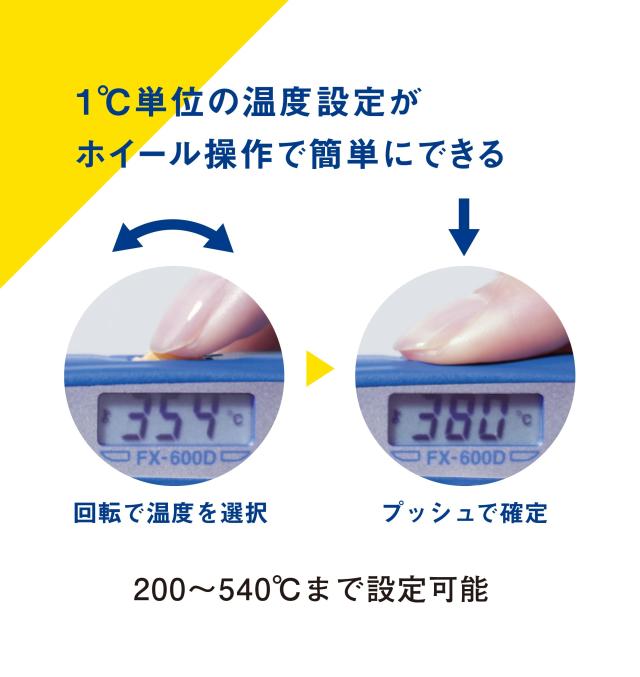 白光(HAKKO) デジタル式温度制御はんだこて FX600D-813 温度範囲200〜540℃ 平型プラグ_2