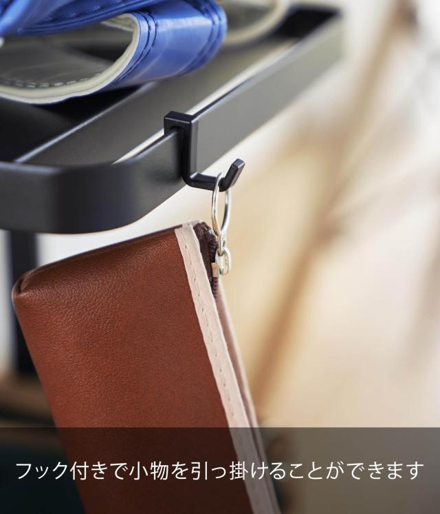 山崎実業(Yamazaki) ランドセル収納ラック キャスター付き ２段 ブラック 約W26×D32×H45cm(キャスター含む) タワー tower ランドセルラ_4