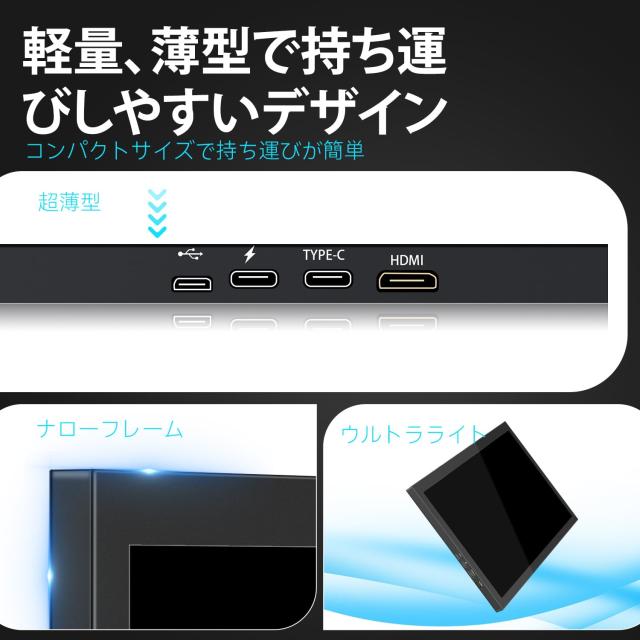 モバイルモニター 9.7インチ 2K解像度ポータブルディスプレイ IPSパネル 2048x1536P 100%sRGB HDR Type-C/Mini HDMI接続可能 S4/PS5/XBOX_2