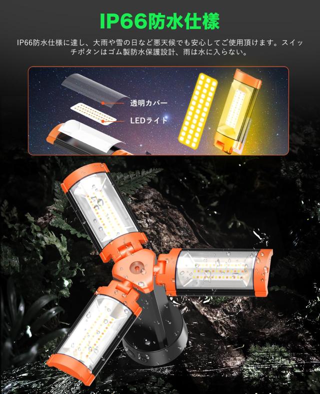 10000LM超高輝度5H超長時間連続点灯】MORSEN LED投光器 充電式 作業 10000LM超高輝度5H超長時間連続点灯】MORSEN LED投光器 充電式 作業