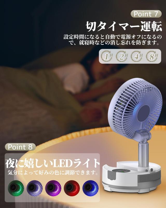 自動首振り＆20000mAh】 扇風機 折りたたみ サーキュレーター