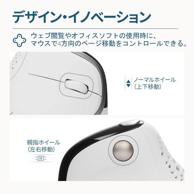 DELUX Seeker エルゴノミクスマウス 無線、OLEDスクリーン、6ボタン＆親指ホイール、静音、7200 DPI、3モード：有線/ワイヤレス2.4G/Blue_4