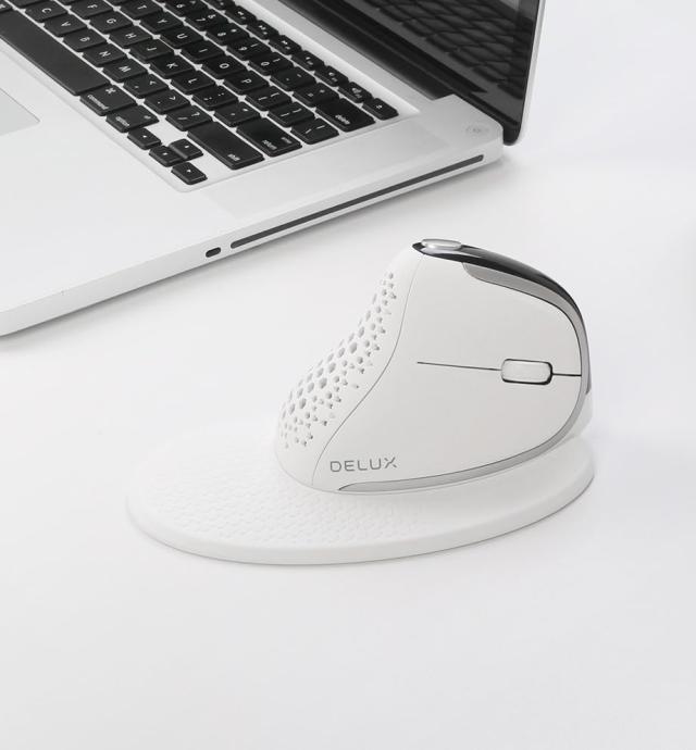 DELUX Seeker エルゴノミクスマウス 無線、OLEDスクリーン、6ボタン＆親指ホイール、静音、7200 DPI、3モード：有線/ワイヤレス2.4G/Blue_7