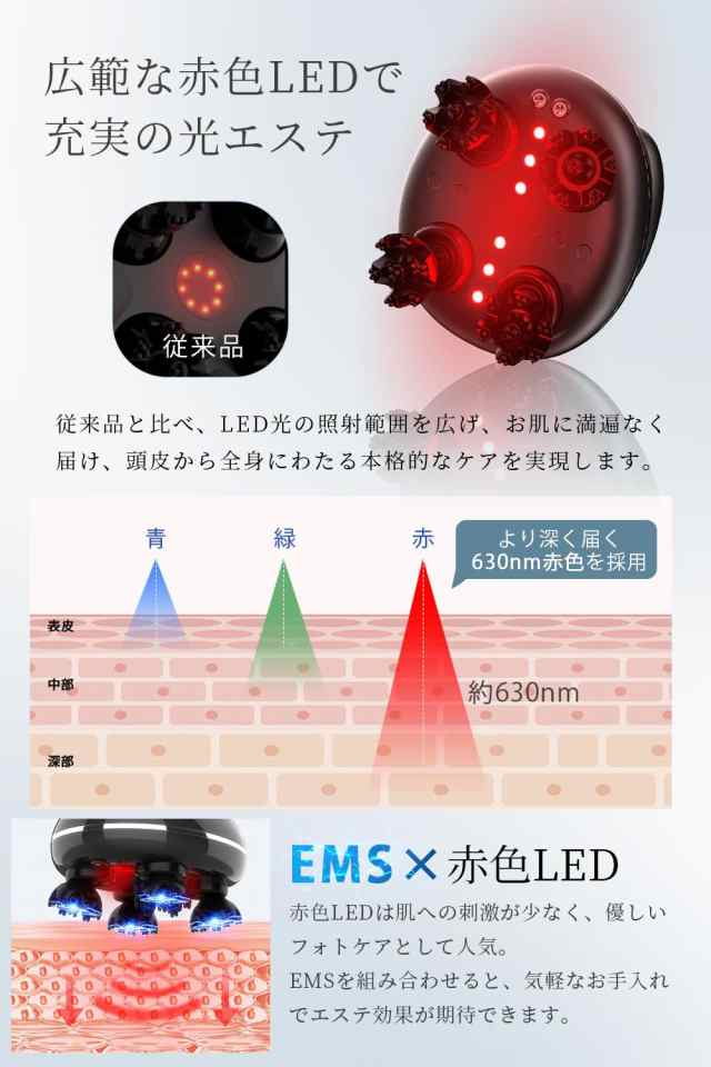 Tibnozt EMS ヘッドスパ 電動頭皮ブラシ【2024新登場】頭皮エステ 