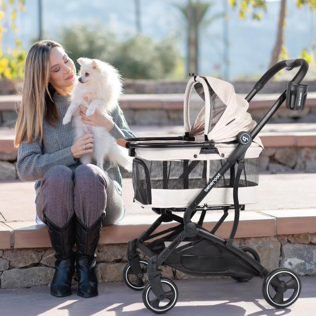 Beberoad 4輪ペットカート 分離型 折りたたみ ペットカート ペットキャリー ワンタッチ 折りたたみ 3way 対面式 前輪360° | BEBEROAD PETS T3PRO ペットカート ペットカート 分離型 小型