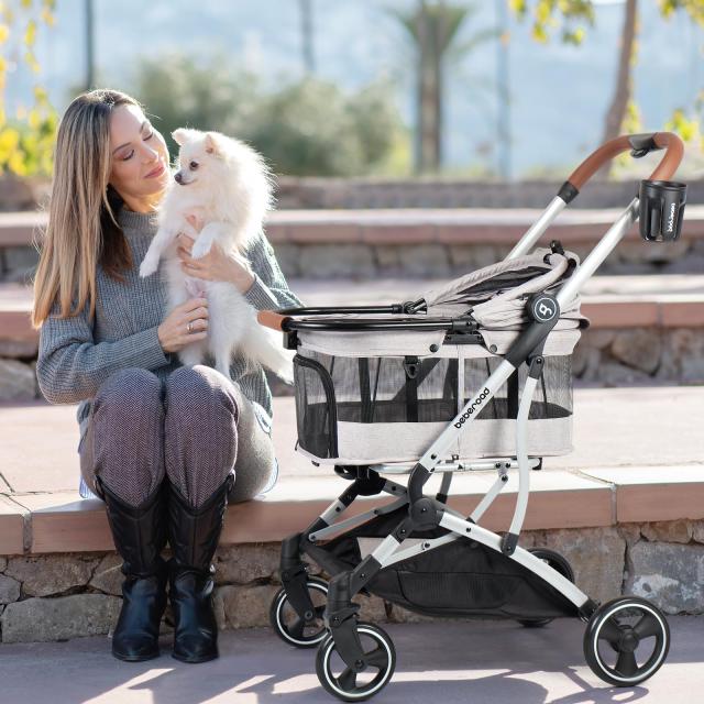 BEBEROAD PETS T3 ペットカート 分離型 小型犬 折りたたみ 4輪 前輪360°回転 犬用バギー 犬用ベビーカー 多頭用 小型犬 中型犬 ペット_1