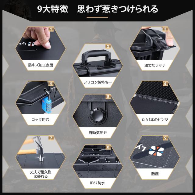 Lykus HC-4011 防水ハードケース 格子状カットスポンジが内蔵 内寸