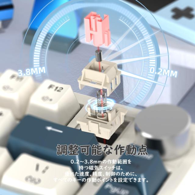 ATTACK SHARK K85 75％ ラピッドトリガー ゲーミングキーボード 磁気スイッチ ガスケットマウント ホットスワップ対応 アンチゴースト PB_2