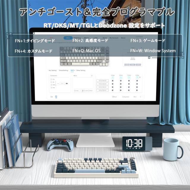 ATTACK SHARK K85 75％ ラピッドトリガー ゲーミングキーボード 磁気スイッチ ガスケットマウント ホットスワップ対応 アンチゴースト PB_4