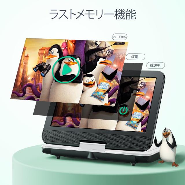 新登場】 YOTON ポータブルDVDプレーヤー 12.5インチ、10.5インチLCD 4 