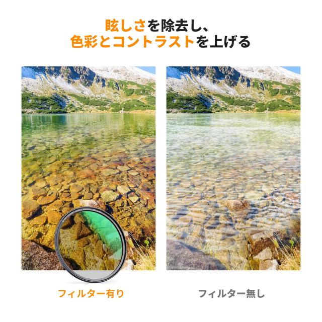 K＆F Concept 58mm 磁気アダプターリング+CPL+ND8+ND64+マグネットレンズキャップ 5点セット NDフィルター PLフィルター 磁気吸着 装着便_4