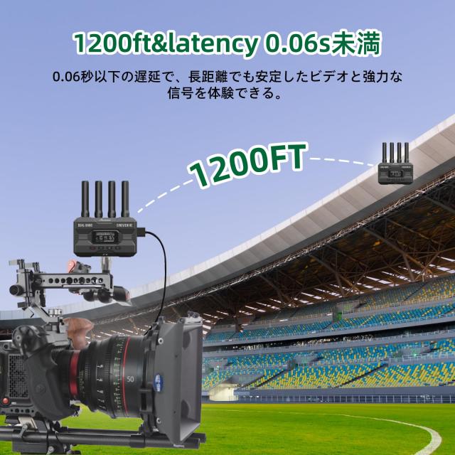 【Accsoon公式ストア】Accsoon CineView HE HDMI 映像伝送システム送信機受信機セット、2.4GHz+5GHzデュアルバンド伝送、UVC出力、ライブ