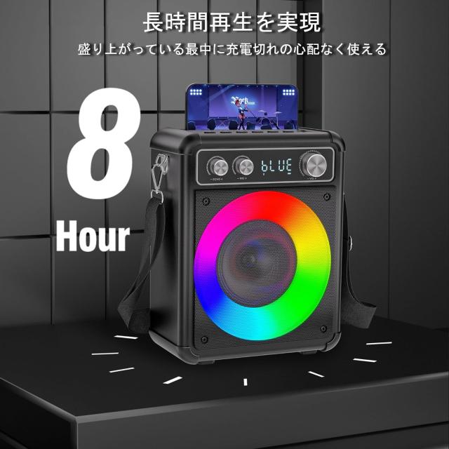 VOSOCO カラオケセット ワイヤレスマイク2本 スピーカーセット 家庭用