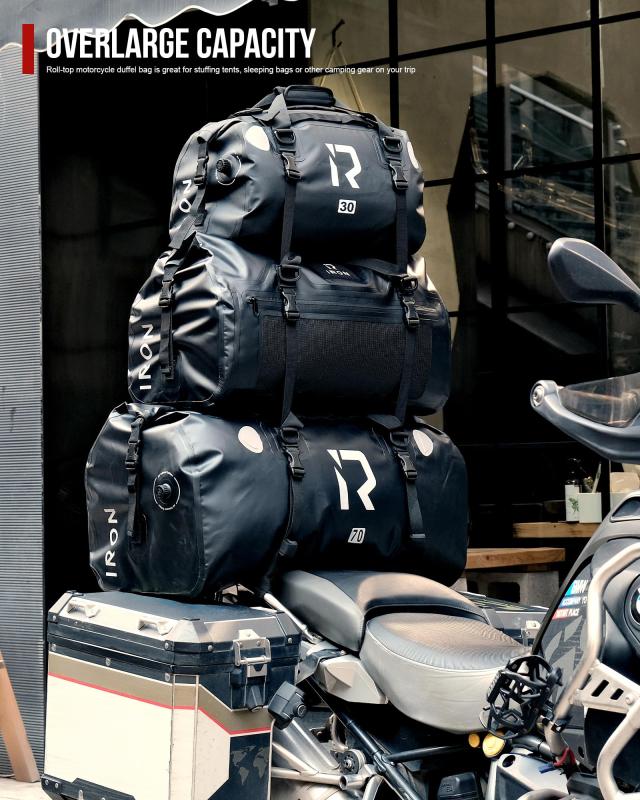 IRON JIA’S バイクシートバッグ ツーリングバッグ キャンプツーリング ショルダーストラップ付き 反射テープ付き ワンタッチ装着 防水 軽_4