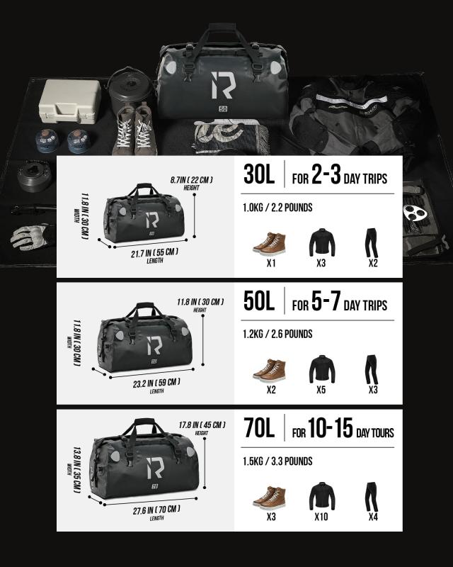 IRON JIA’S バイクシートバッグ ツーリングバッグ キャンプツーリング ショルダーストラップ付き 反射テープ付き ワンタッチ装着 防水 軽_5