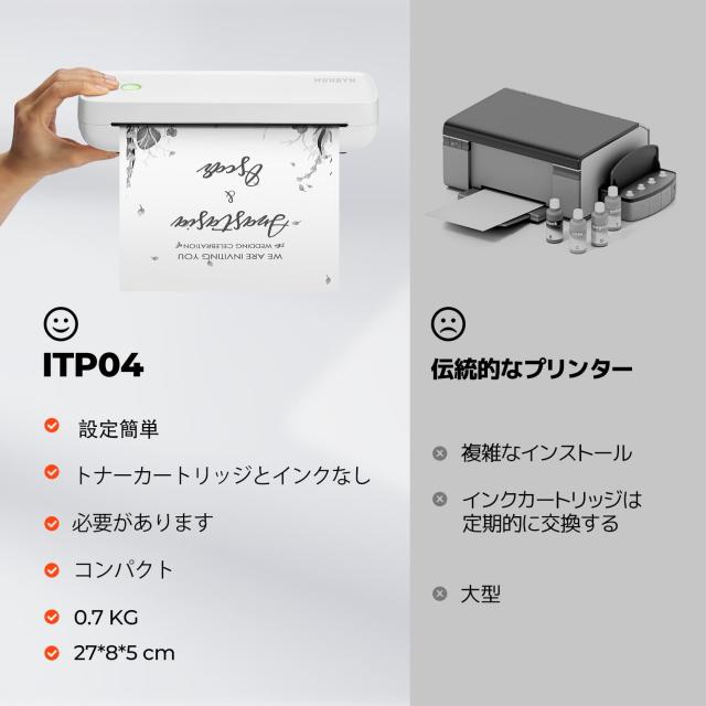 MUNBYN モバイルプリンター A4 家庭用およびオフィス用のA4ポータブル