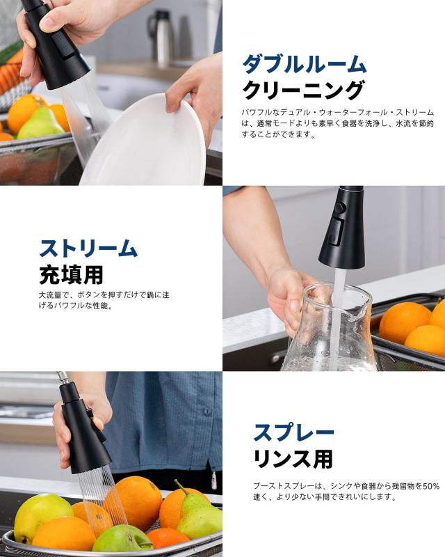 BLYLUND キッチン 水栓 ?SUS304ステンレス鋼混合水栓モダンシングルハンドルシングルホールキッチン蛇口引き出し式ホース360°回転節水の通販は BLYLUND キッチン 水栓 ?SUS304ステンレス鋼混合水栓モダンシングルハンドルシングルホールキッチン蛇口引き出し式ホース360°回転節水の通販は