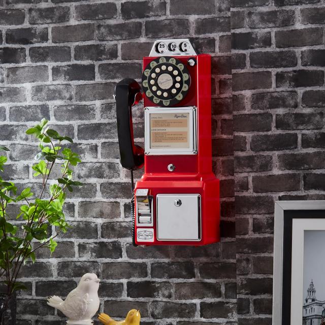 アメリカン雑貨　壁掛け公衆電話 Ryan Bros. American Retro 1950年代 公衆電話 コインバンク 壁掛け