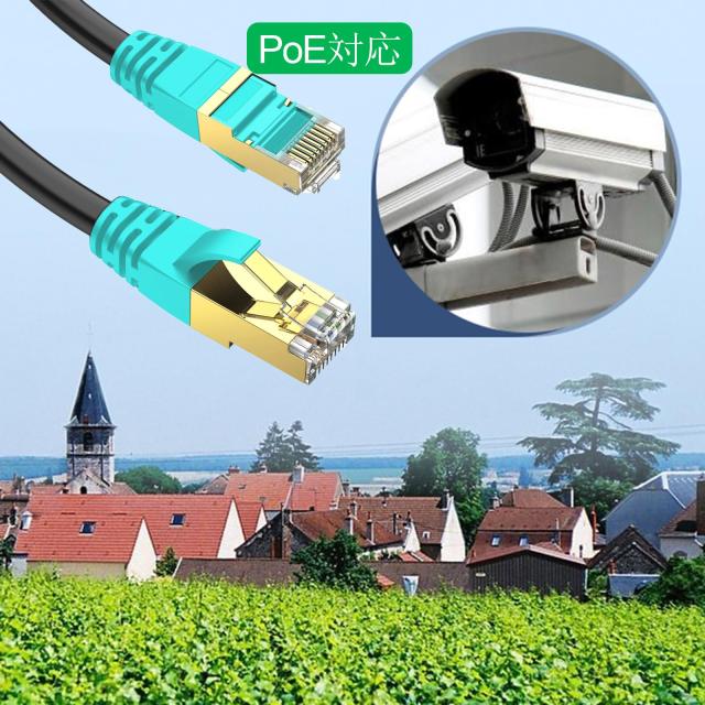 【在庫処分】Ankuly LANケーブル 屋外用 ランケーブル CAT6準拠 PoE対応 20m コネクタ付き UTP カテゴリ6 業務用(ブラック) Ankuly LANケーブル 屋外用 ランケーブル CAT6準拠 PoE対応 60m