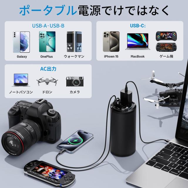 ポータブル電源 27000mAh 大容量 モバイルバッテリー PD 65W