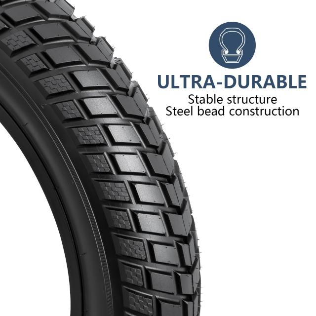 YunSCM 1本セット,20 4.0 タイヤ,20x4.0 98-406 自転車タイヤ+ 20x4.0/4.5 チューブ肉厚 米式バルブ32mm,適用 20インチ 4.0 ファットバイ