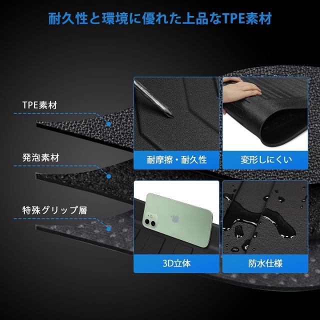 新型 プリウス 60系 専用 フロアマット+ラゲッジマット 専用設計 PRIUS 60 ZVW60 ZVW65 MXWH60 MXWH65 3D立体マット 防水 カーマット TPE_2