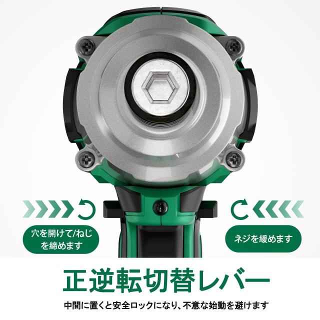 【2025新型】KIMO インパクトレンチ 電動インパクトレンチ 充電式 20V 4000mAhバッテリー コードレス 無断変速 自動停止モード タイヤ交_2
