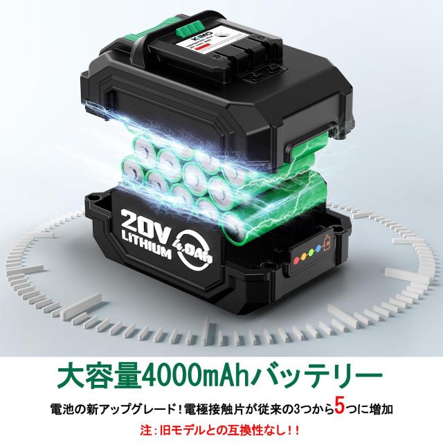 【2025新型】KIMO インパクトレンチ 電動インパクトレンチ 充電式 20V 4000mAhバッテリー コードレス 無断変速 自動停止モード タイヤ交_6