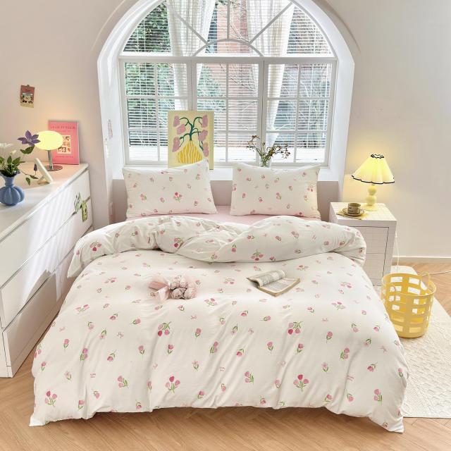 布団カバーセミダブル４点セット(170x210cm) かわいい 柔らかい寝具カバ かわいい 布団カバーセミダブル４点セット(170x210cm)